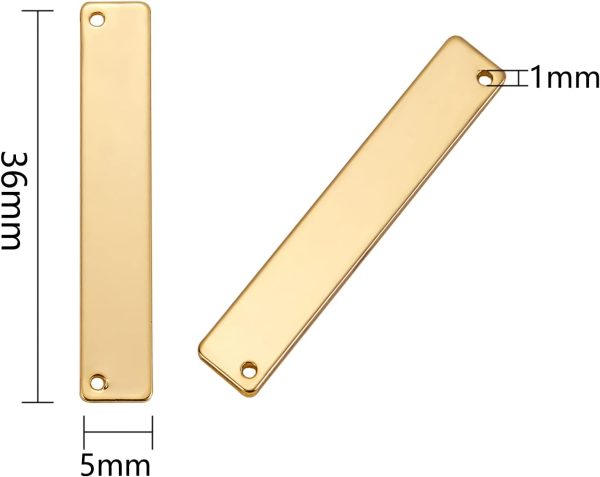 20-30 Pcs Rectangle Stamping Blank Tags Smooth Brass Charms Pendants Charm for DIY Bracelet Necklace Jewelry Making - Image 2