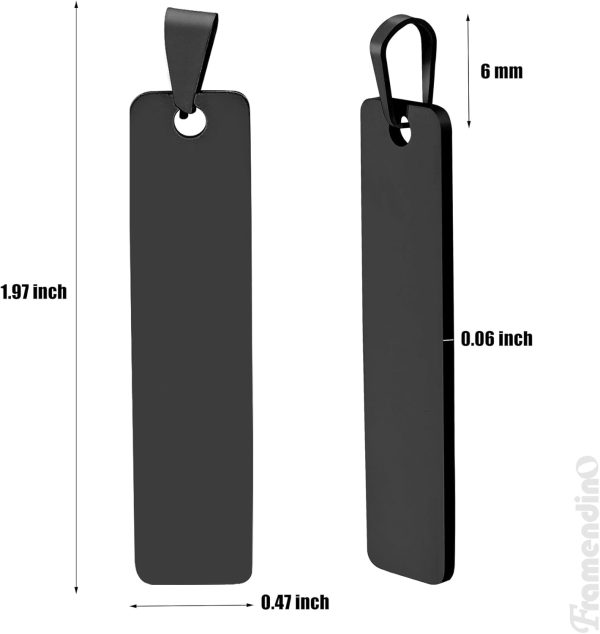 , Engravable Metal Pendant Charms Blanks Rectangle Stamping Tag Laser Engraving Stainless Steel Blank Pendants - Image 2