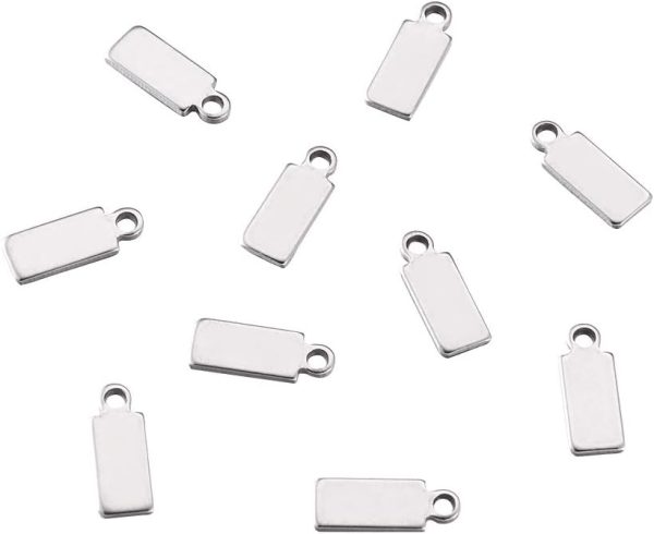 Stainless Steel Charms Pendants Bulk, Small Mini Metal Stamping Blank Tag Charms Pendants Tiny Jewelry Charms Accessories for Bracelet Necklace Earrings Chain Jewelry Making Findings