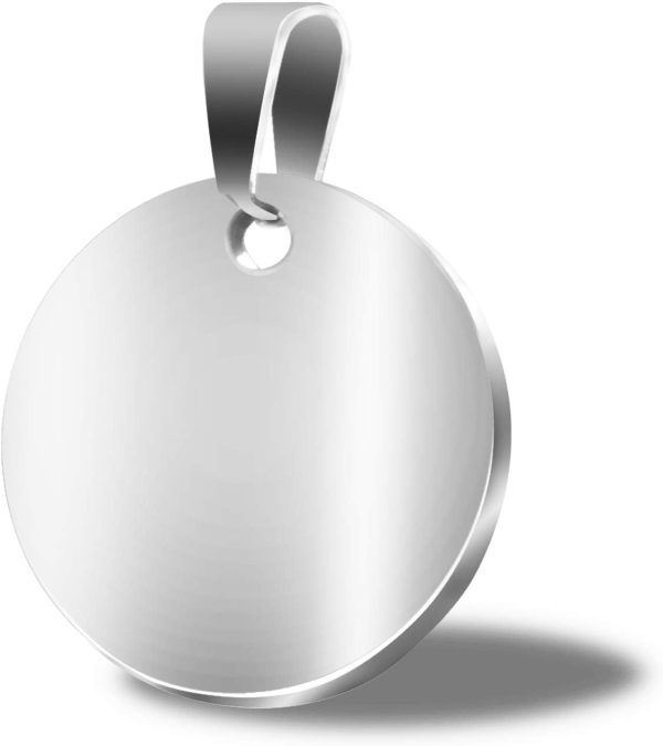 Stamping Blanks Silver Round Metal Charms 20 Pcs Stainless Steel Blank Stamping Tags with Hole 1 Inch (25mm) Pendants for Necklace Bracelet Pet ID Name Tags DIY Handicrafts