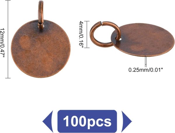 100Pcs Brass Stamping Blank Tag Charms 12mm Flat Round Metal Stamps Tags Pendants for Bracelet Necklace Jewelry Making - Image 2