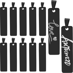 , Engravable Metal Pendant Charms Blanks Rectangle Stamping Tag Laser Engraving Stainless Steel Blank Pendants