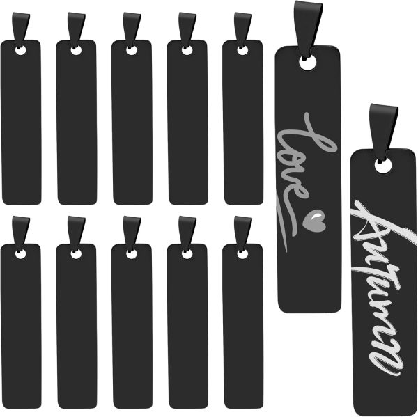 , Engravable Metal Pendant Charms Blanks Rectangle Stamping Tag Laser Engraving Stainless Steel Blank Pendants