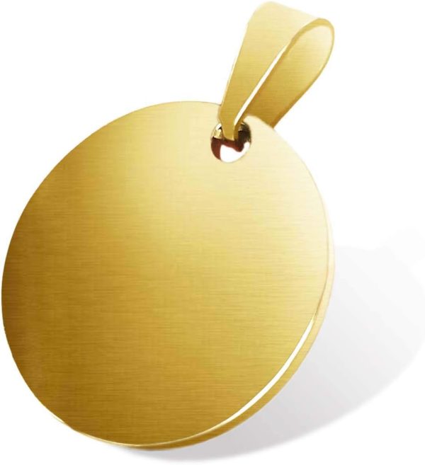 Stamping Blanks Gold Round Metal Charms 10 Pcs, Stainless Steel Blank Stamping Tags with Hole, 1 Inch Circle Pendants for Necklace Bracelet ID Name Tags DIY Handicrafts