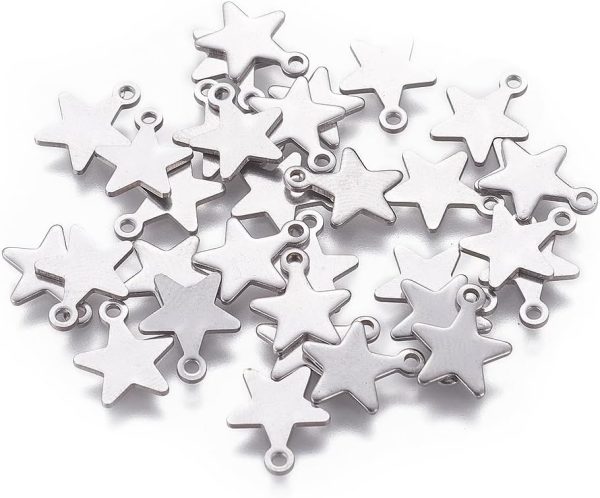 Stainless Steel Charms Pendants Bulk, Small Mini Metal Stamping Blank Tag Charms Pendants Tiny Jewelry Charms Accessories for Bracelet Necklace Earrings Chain Jewelry Making Findings