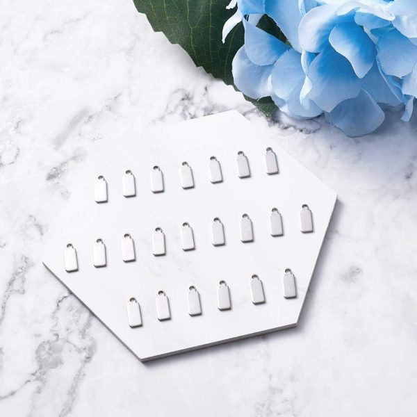 Stainless Steel Charms Pendants Bulk, Small Mini Metal Stamping Blank Tag Charms Pendants Tiny Jewelry Charms Accessories for Bracelet Necklace Earrings Chain Jewelry Making Findings - Image 2