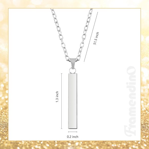 , 10 Pack, Blanks Necklace Engravable Stainless Steel Rectangle Pendant for DIY Jewelry Metal Stamping Crafts Laser Engraving - Image 2