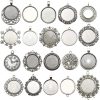 20pcs Mixed Fit 25mm Blank Bezel Pendant Trays Base Cabochon Settings Trays Pendant Blanks for Jewelry Making DIY Findings