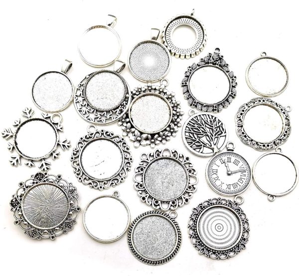 20pcs Mixed Fit 25mm Blank Bezel Pendant Trays Base Cabochon Settings Trays Pendant Blanks for Jewelry Making DIY Findings - Image 2